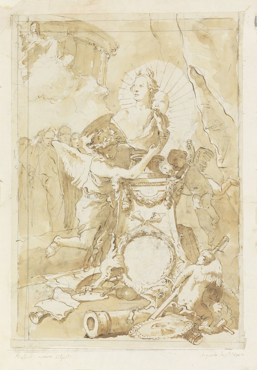 Design til dedikationsside til Charles III af Spanien og de to Sicilier af Giovanni Battista Tiepolo