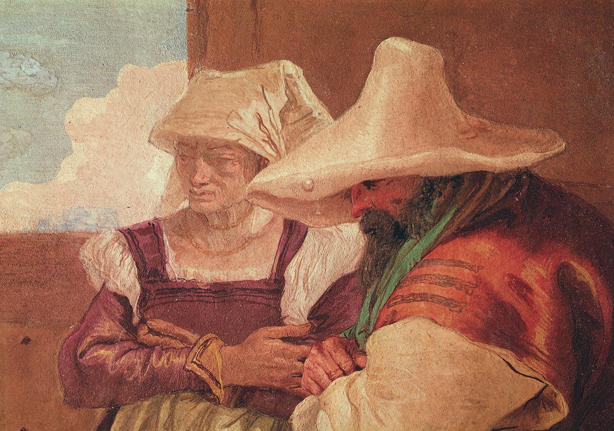Detalje af hyrderne fra Angelica og Medoro med hyrderne, 1757 af Giovanni Battista Tiepolo