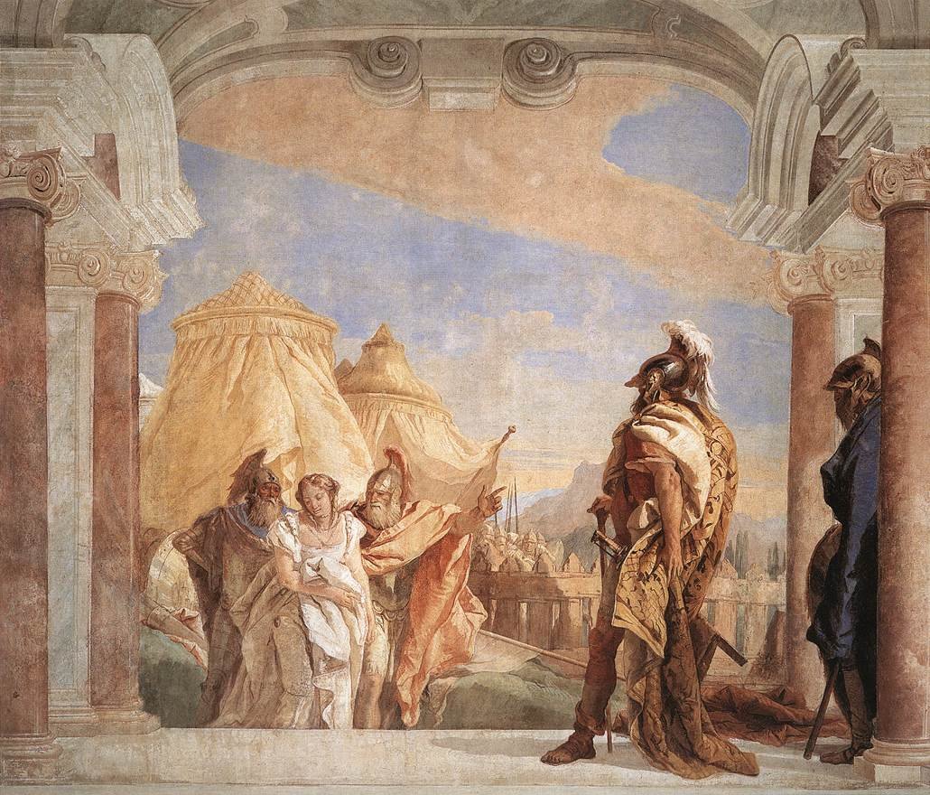 Eurybates og Talthybios fører Briseis til Agamemmon af Giovanni Battista Tiepolo
