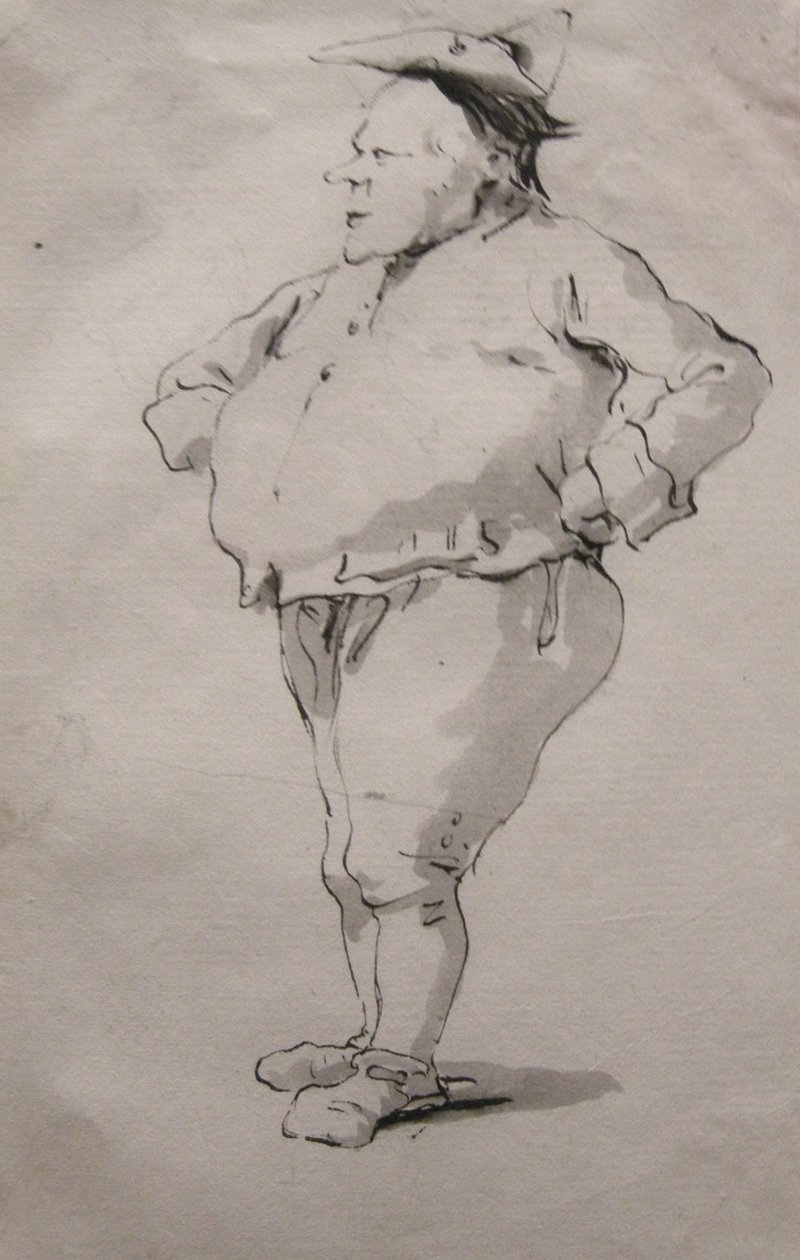 Karikatur af en mand af Giovanni Battista Tiepolo