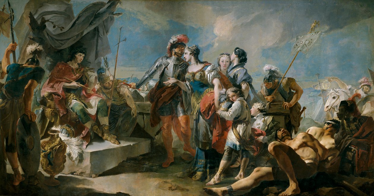 Dronning Zenobia før kejser Aurelian af Giovanni Battista Tiepolo