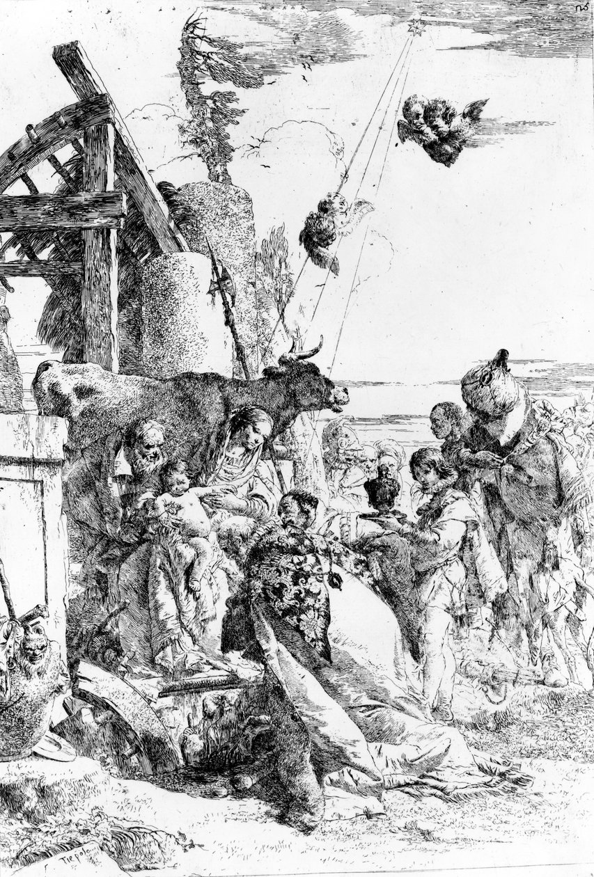 Magiernes tilbedelse, ca. 1753 af Giovanni Battista Tiepolo