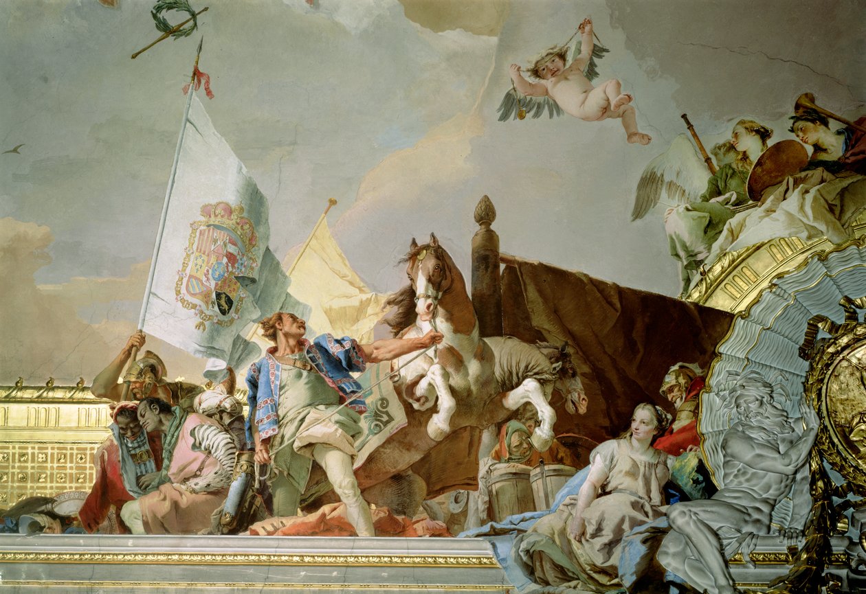 Spaniens herlighed I, fra tronsalens loft, 1764 af Giovanni Battista Tiepolo