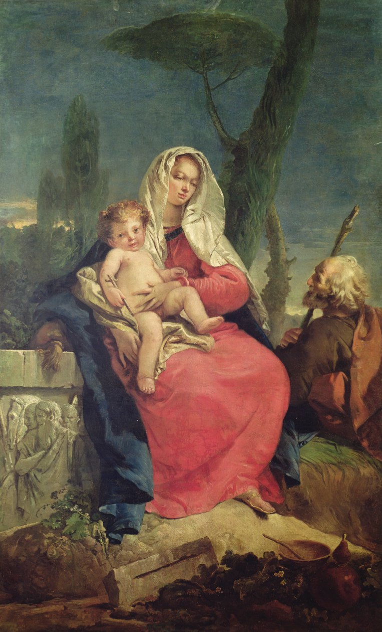 Resten på flugten til Egypten af Giovanni Battista Tiepolo