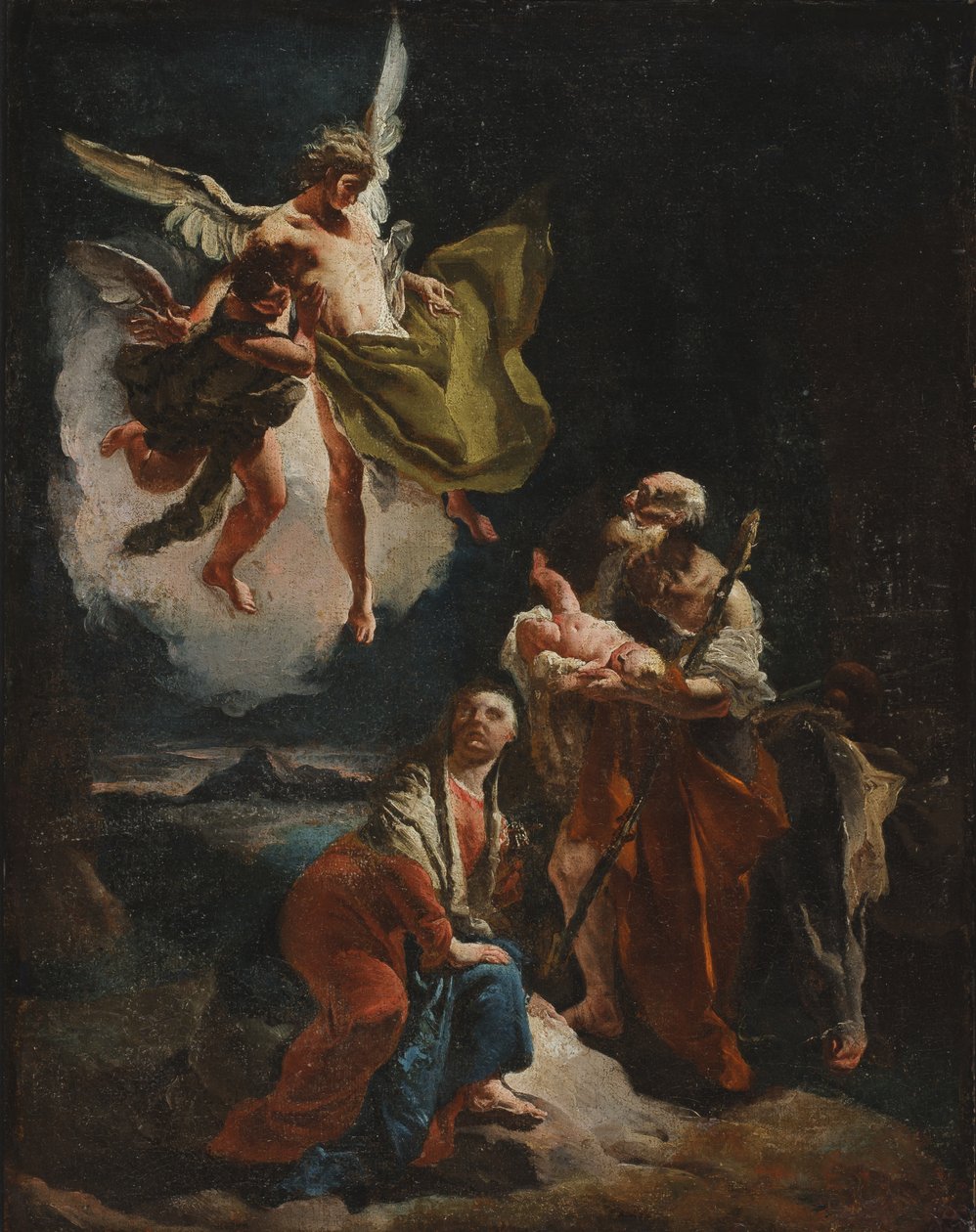 Resten på flugten til Egypten, ca. 1720 af Giovanni Battista Tiepolo