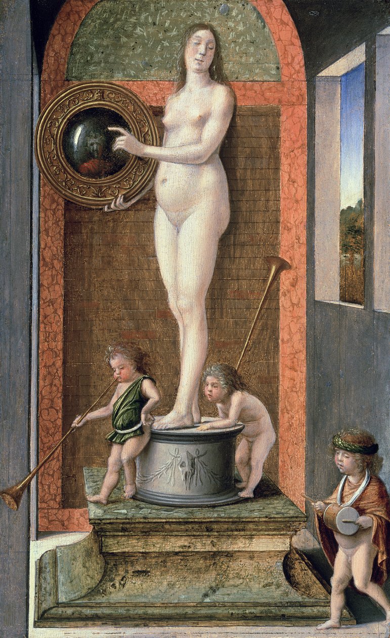 Allegory of Prudence (se 13120 for restaureringsversion før 2000) af Giovanni Bellini