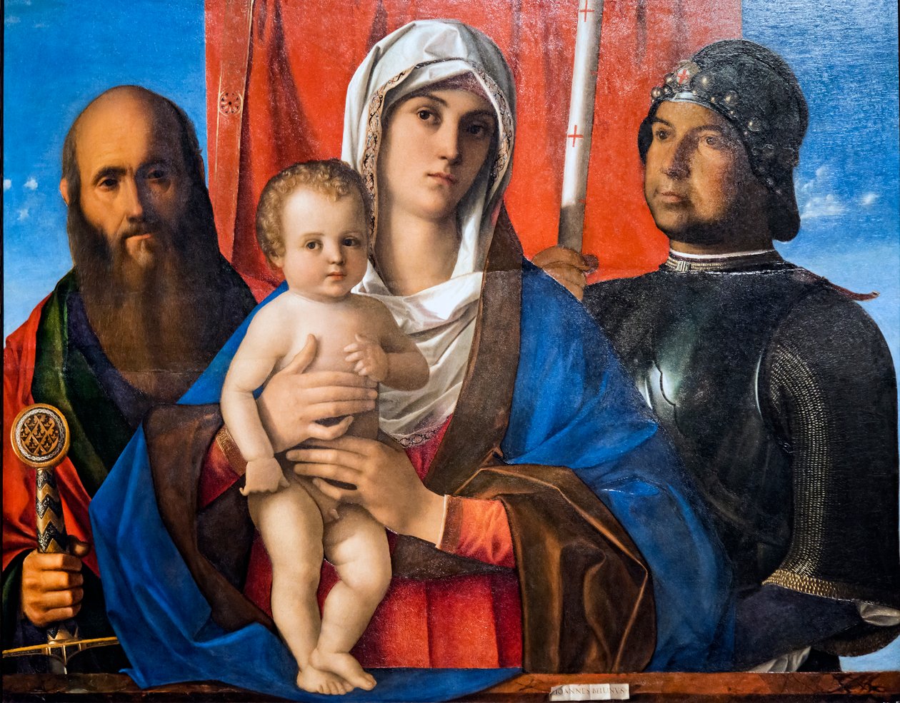 Madonna og Child, med St. Paul og St. George af Giovanni Bellini