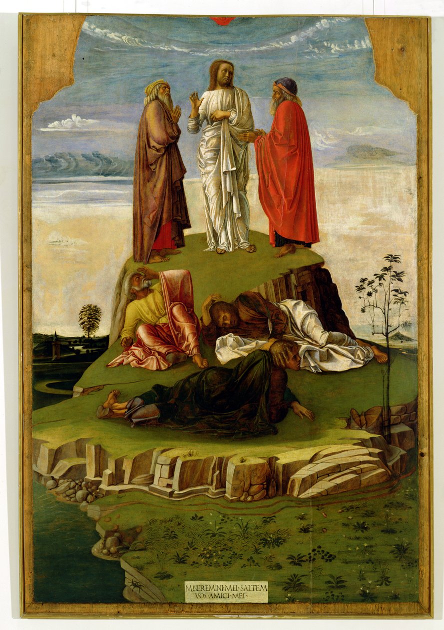 Transfiguration of Christ on Mount Tabor, 1455-60 (tempera på panel) af Giovanni Bellini
