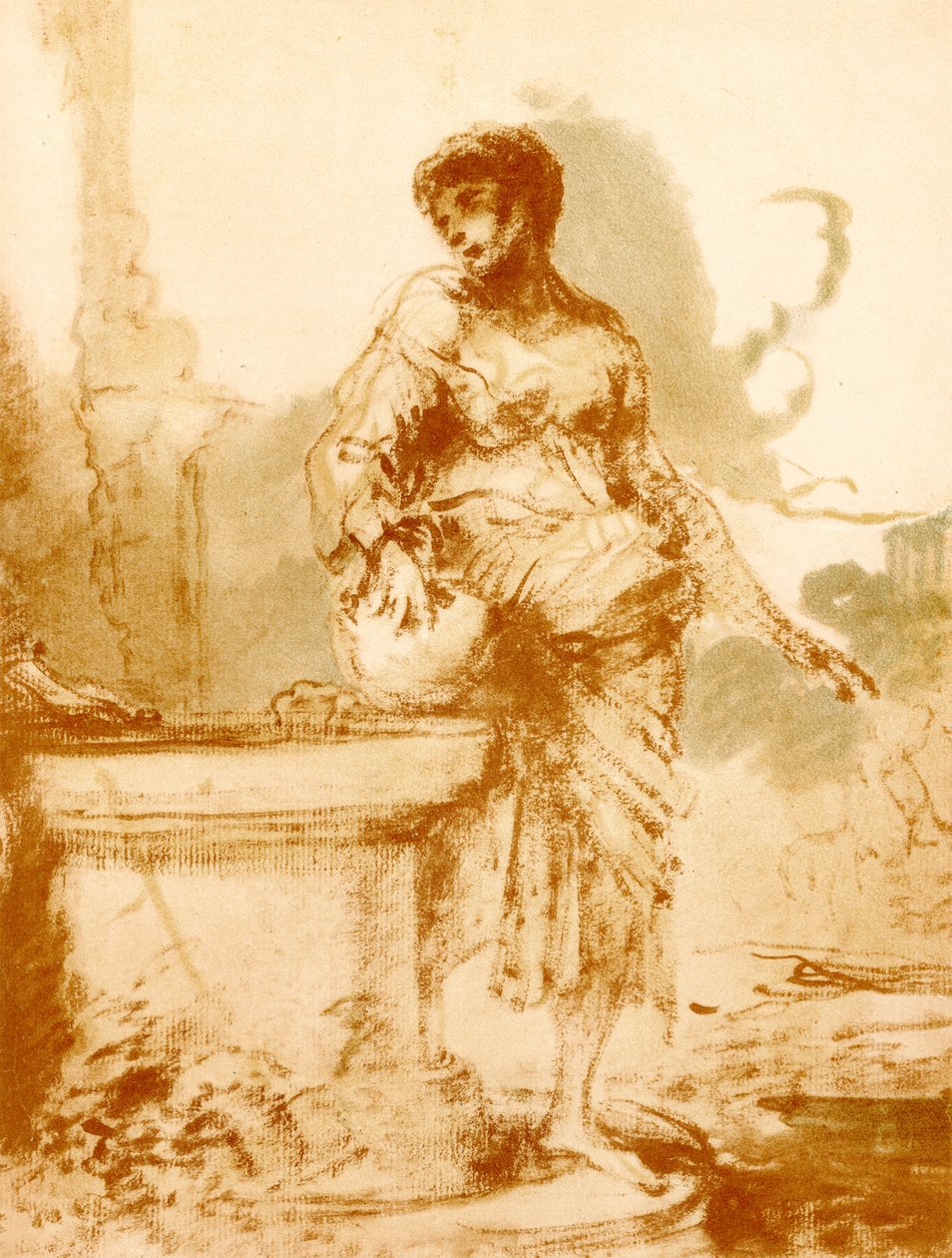 Kristus og den samaritanske kvinde ved brønden af Giovanni Benedetto Castiglione
