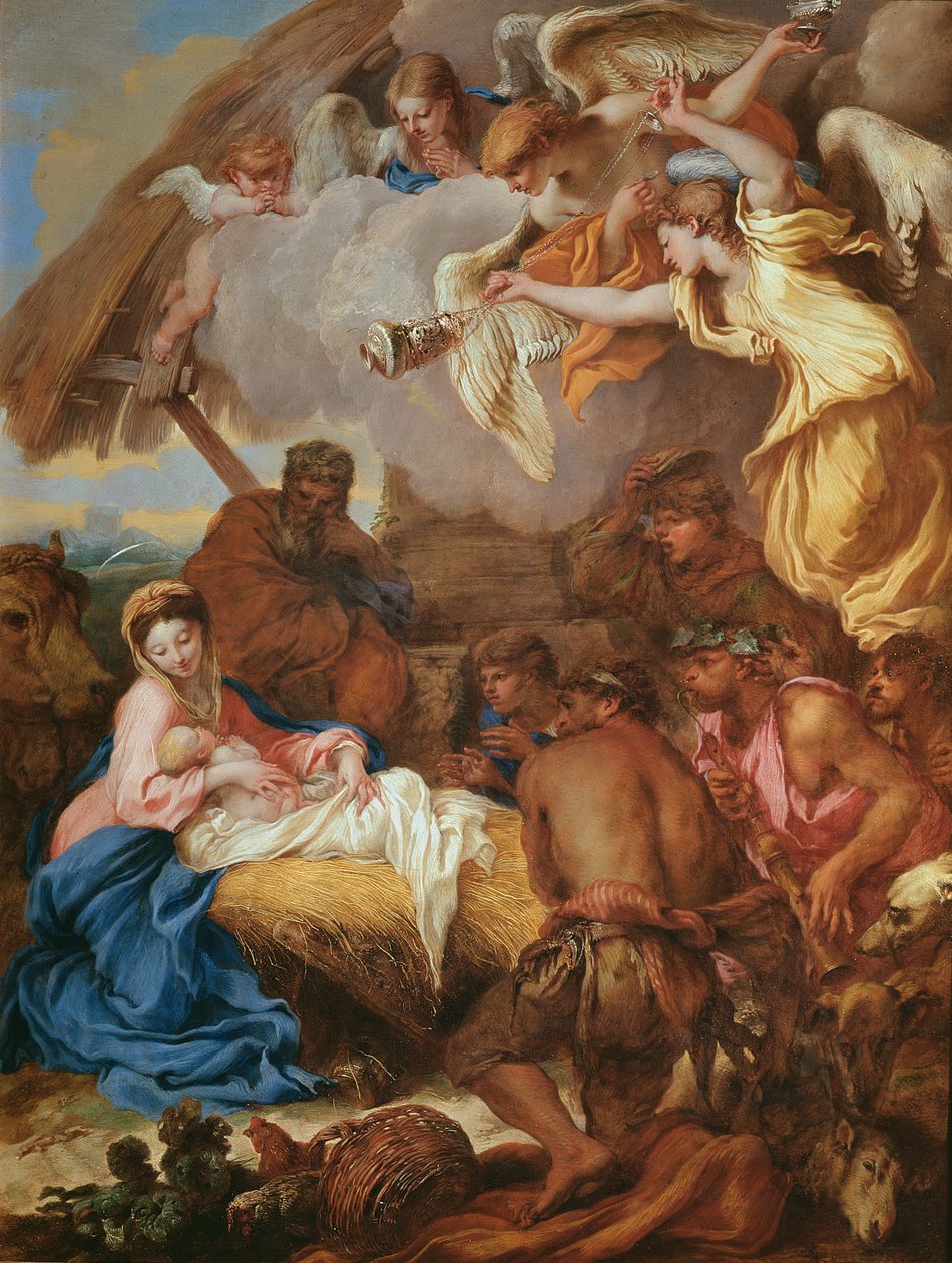 Tilbedelse af hyrderne ca. 1659 af Giovanni Benedetto Castiglione