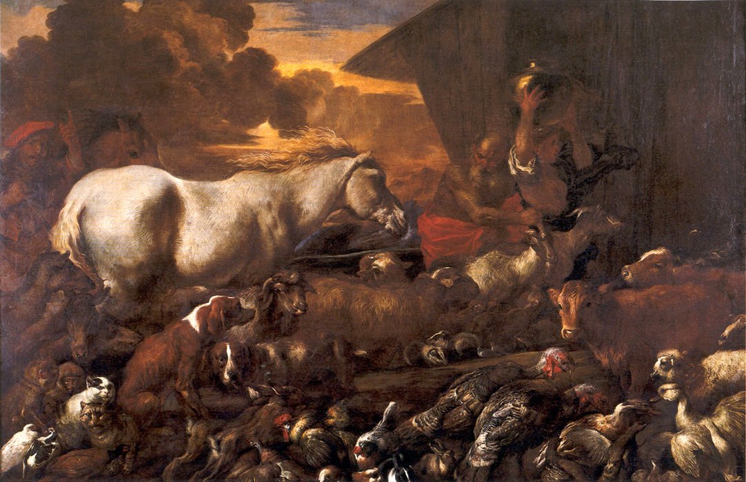 Dyrenes indgang i Noas ark af Giovanni Benedetto Castiglione