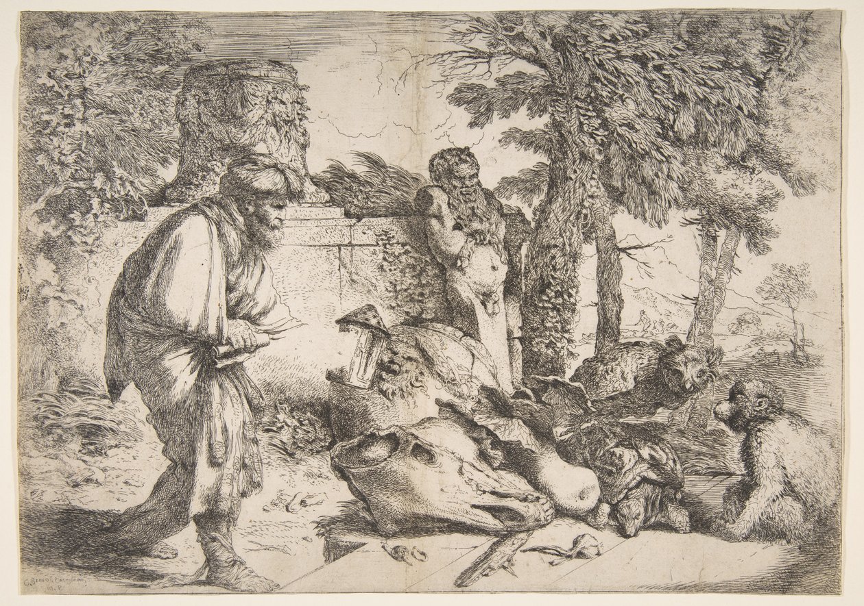 Filosofen Diogenes på jagt efter en ærlig mand af Giovanni Benedetto Castiglione