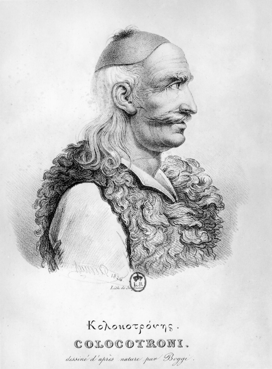Theodore Kolokotronis (1770-1843) graveret af Alois Senefelder (1771-1834) 1826 af Giovanni Boggi