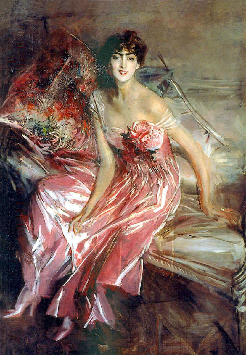 Lady in RosenDeutsch: Frau in RosanPolski: Woman in rozun af Giovanni Boldini