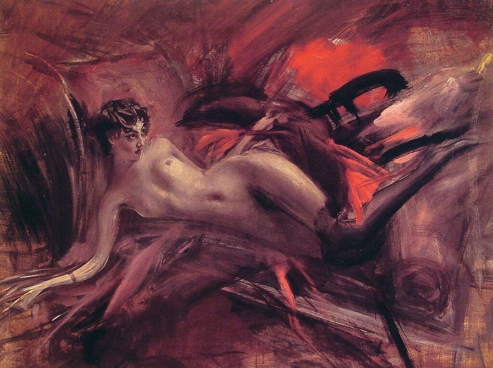 Liggende nøgen af Giovanni Boldini