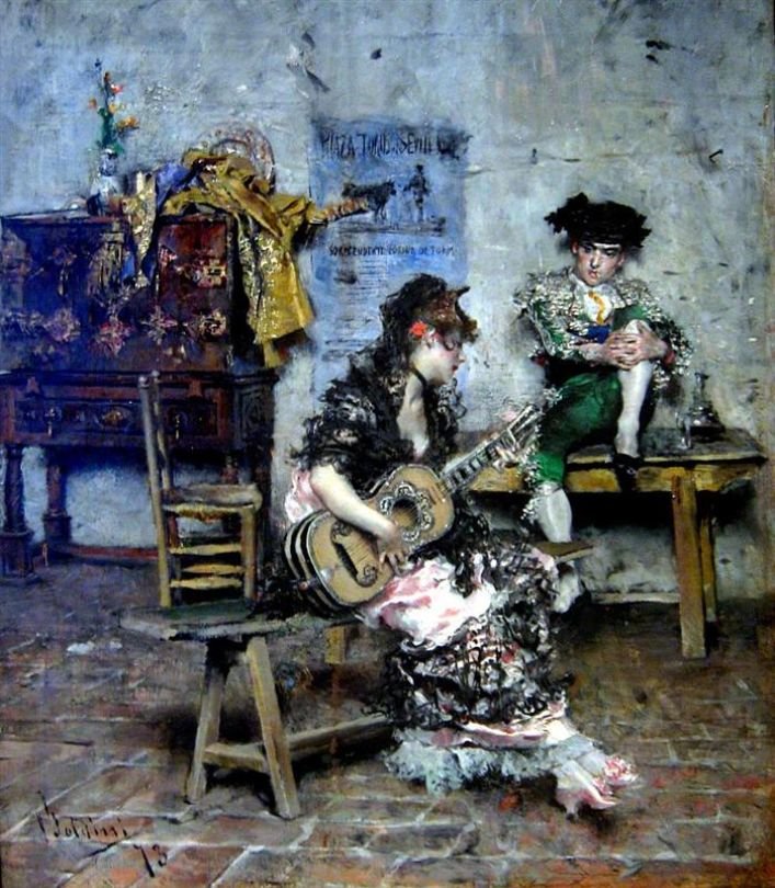 GuitarspillerneTysk: Guitaristen Polski: Gitarzystkan af Giovanni Boldini