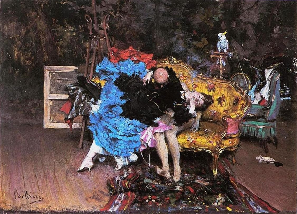 The Model and the Mannequinn German: The Model and the Mannequins Polski: Modelka i manekinn af Giovanni Boldini