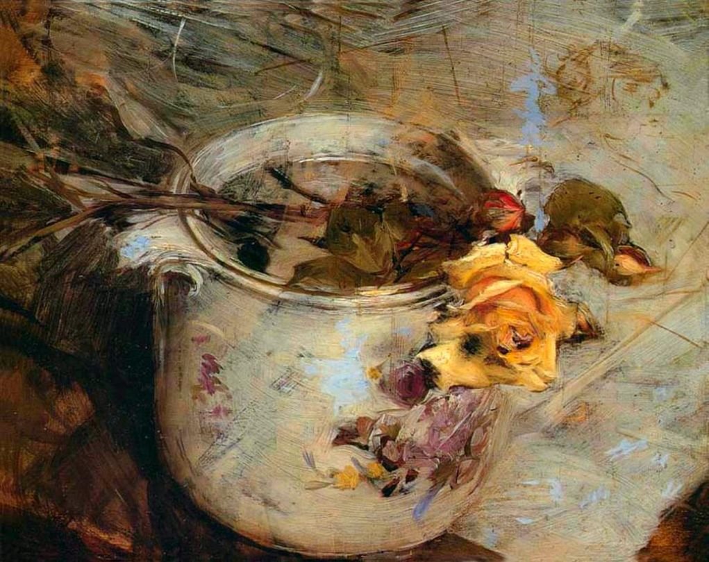 The Rose in Vase of SassonianTysk: Rosen in Vase von SassonianPolski: Roza w wazonie Sassoniin af Giovanni Boldini