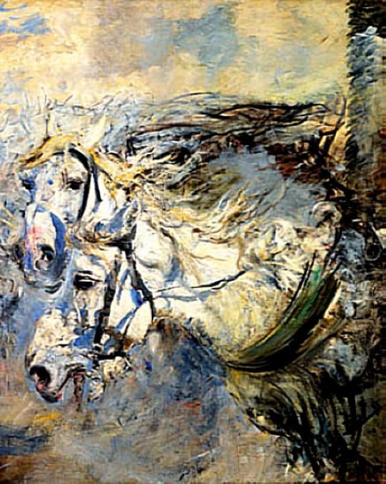 To hvide hesteTysk: Zwei hvide hestePolski: Dwa biae konien af Giovanni Boldini