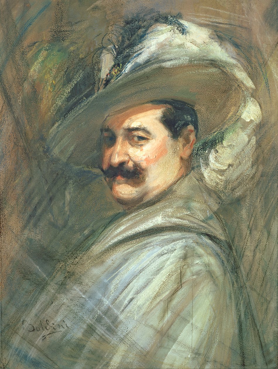 Costantino i rollen som Ernani, ca. 1910 (gouache og pastel på papir) af Giovanni Boldini