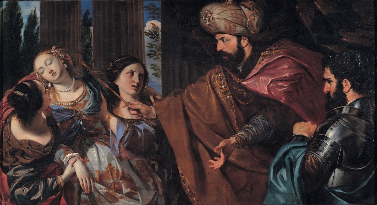 Ester foran Ahasveros af Giovanni Battista Bonacina