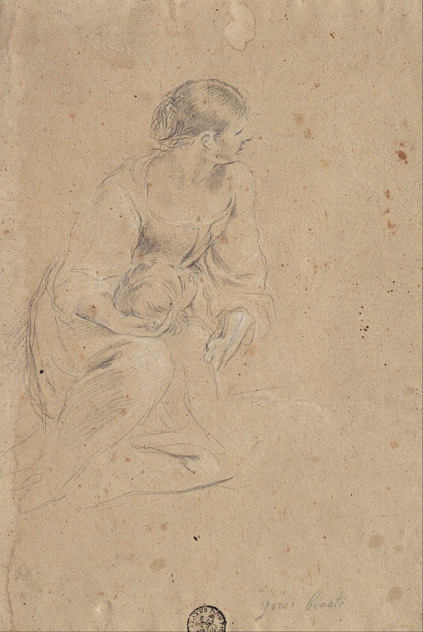 Studie af en kvindefigur af Giovanni Battista Bonacina