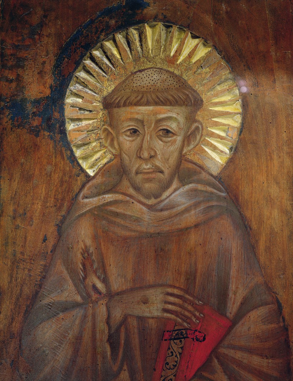 Portræt af St. Francis, ca. 1285 olie på paneldetalje af 696577 af Giovanni Cimabue