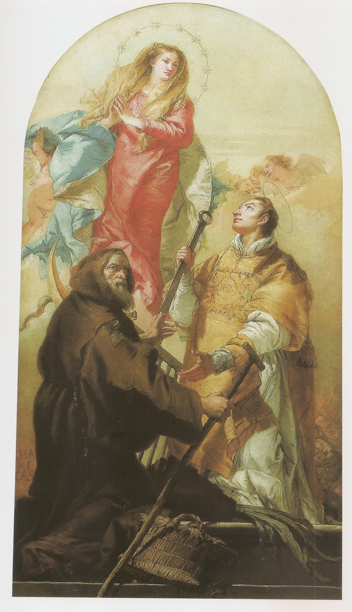 Jomfruen i herlighed med San Lorenzo og San Francesco di Paola af Giovanni Domenico Tiepolo