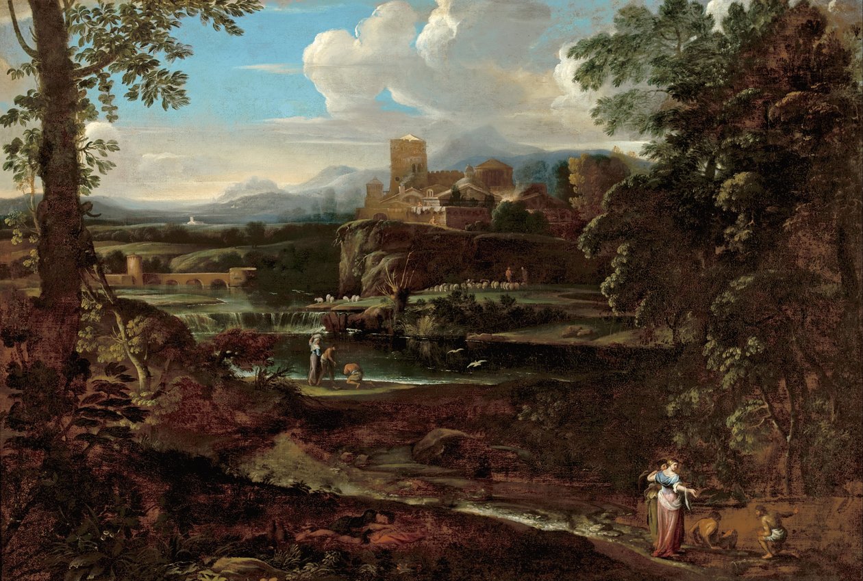 Klassisk landskab af Giovanni F. Grimaldi