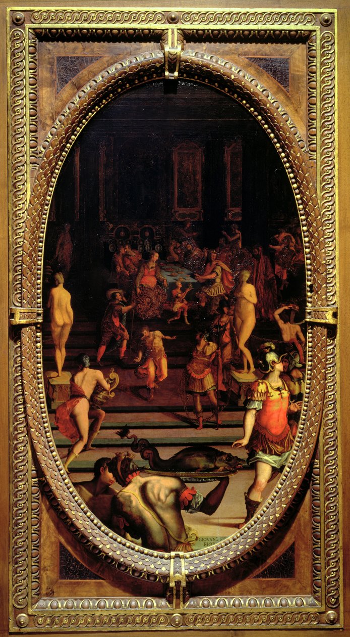 The Ring of Polycrates, 1572 (olie på skifer) af Giovanni Fedini