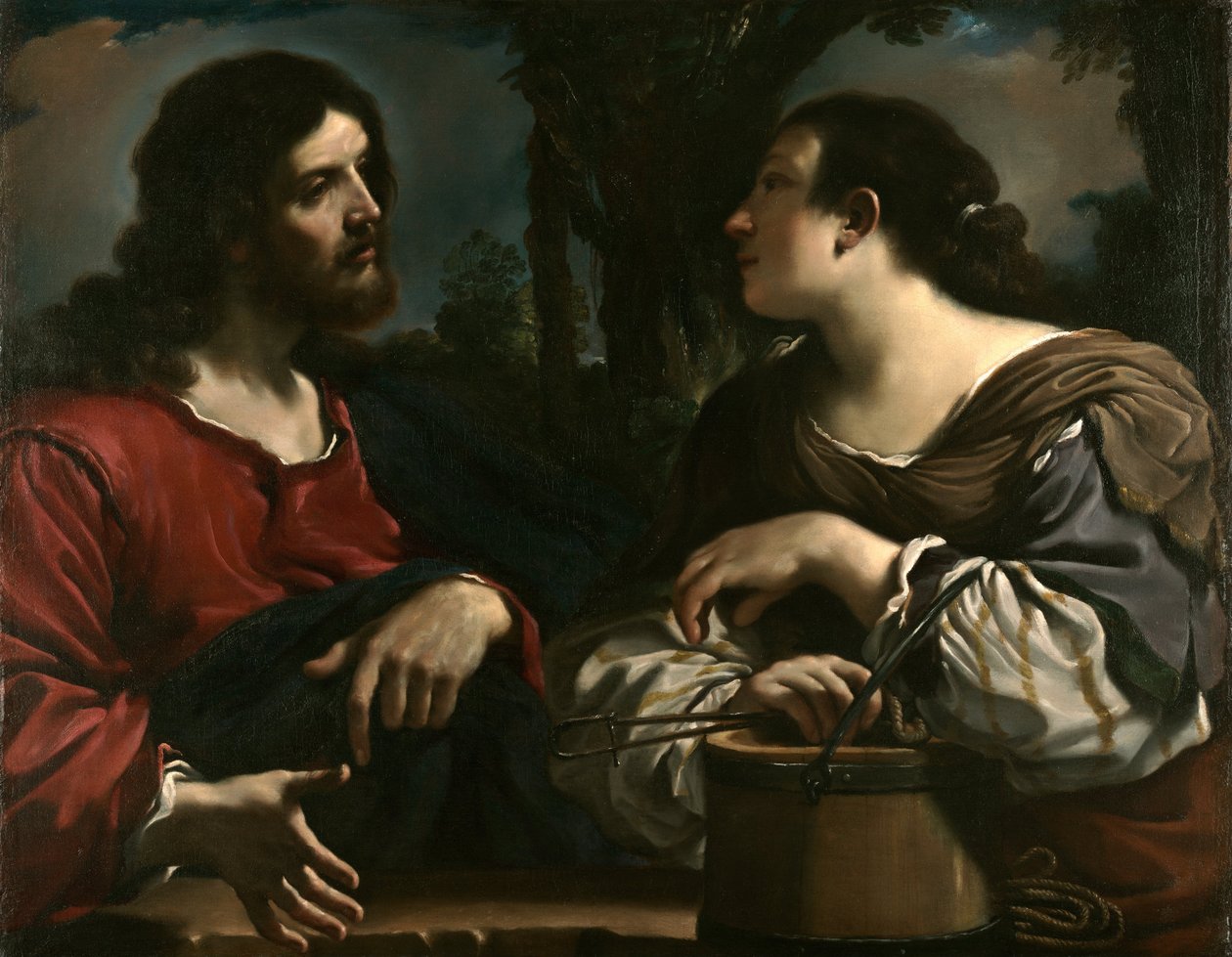 Kristus og kvinden fra Samaria af Giovanni Francesco Barbieri