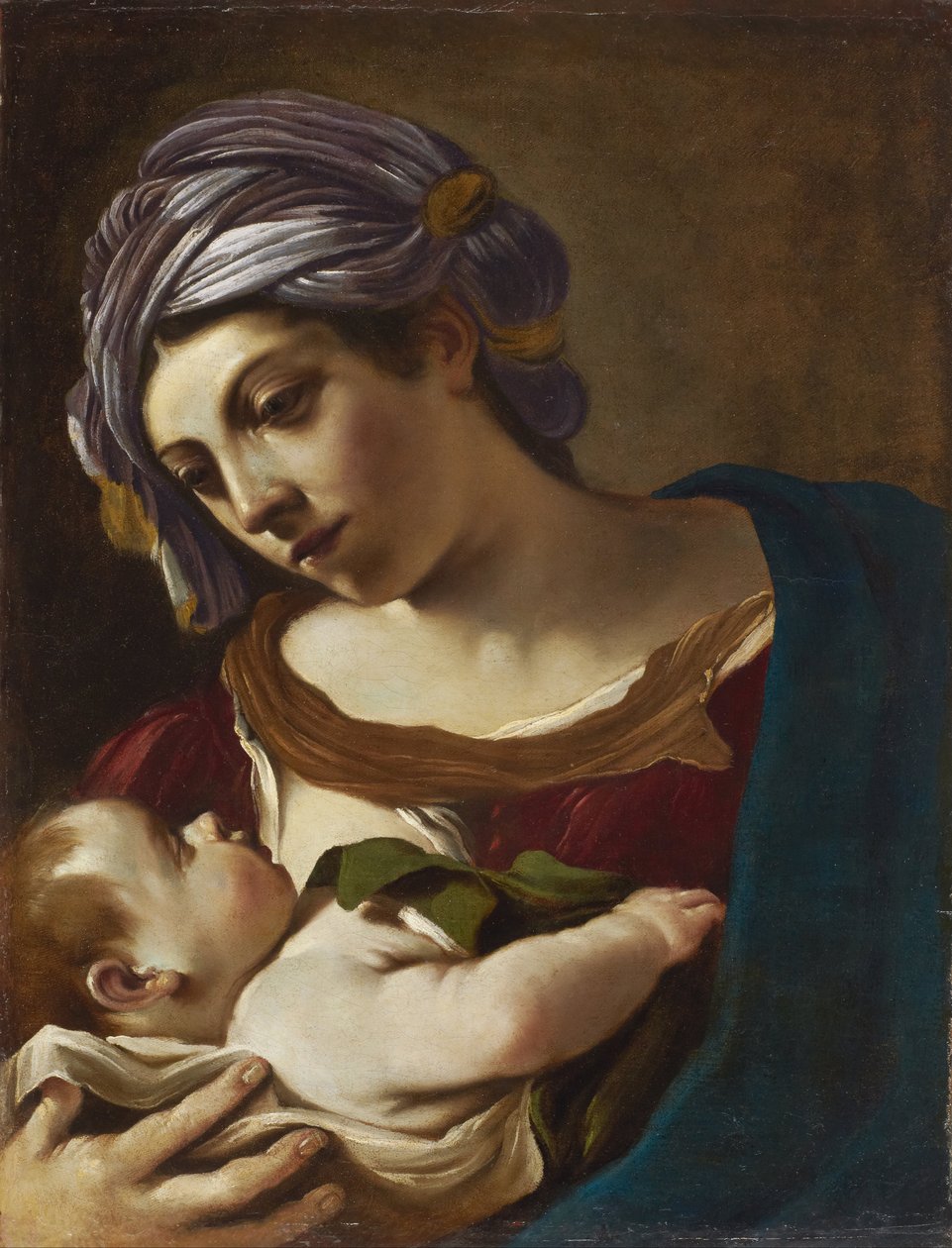 Madonna og barn af Giovanni Francesco Barbieri
