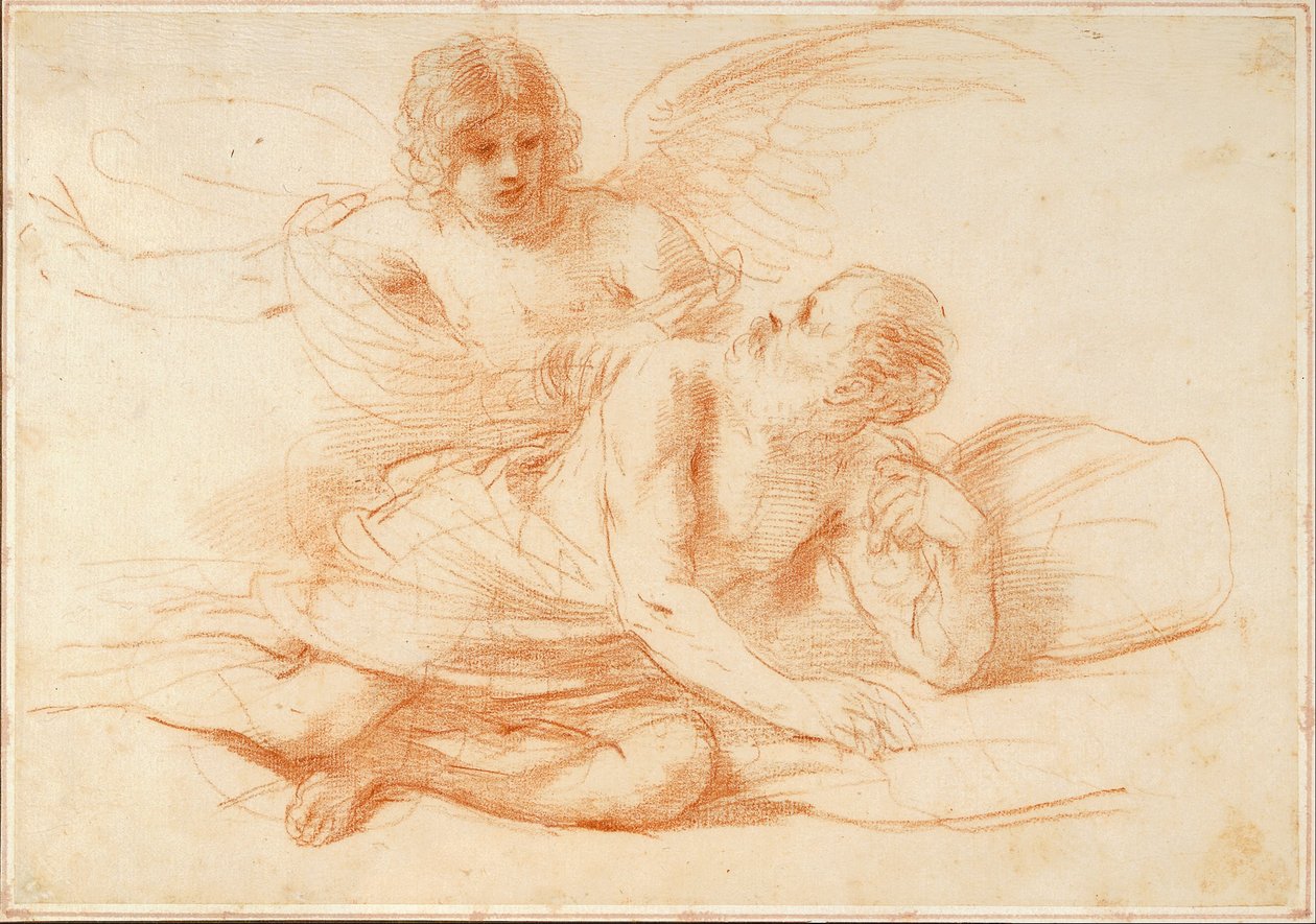 Sankt Peter og englen af Giovanni Francesco Barbieri