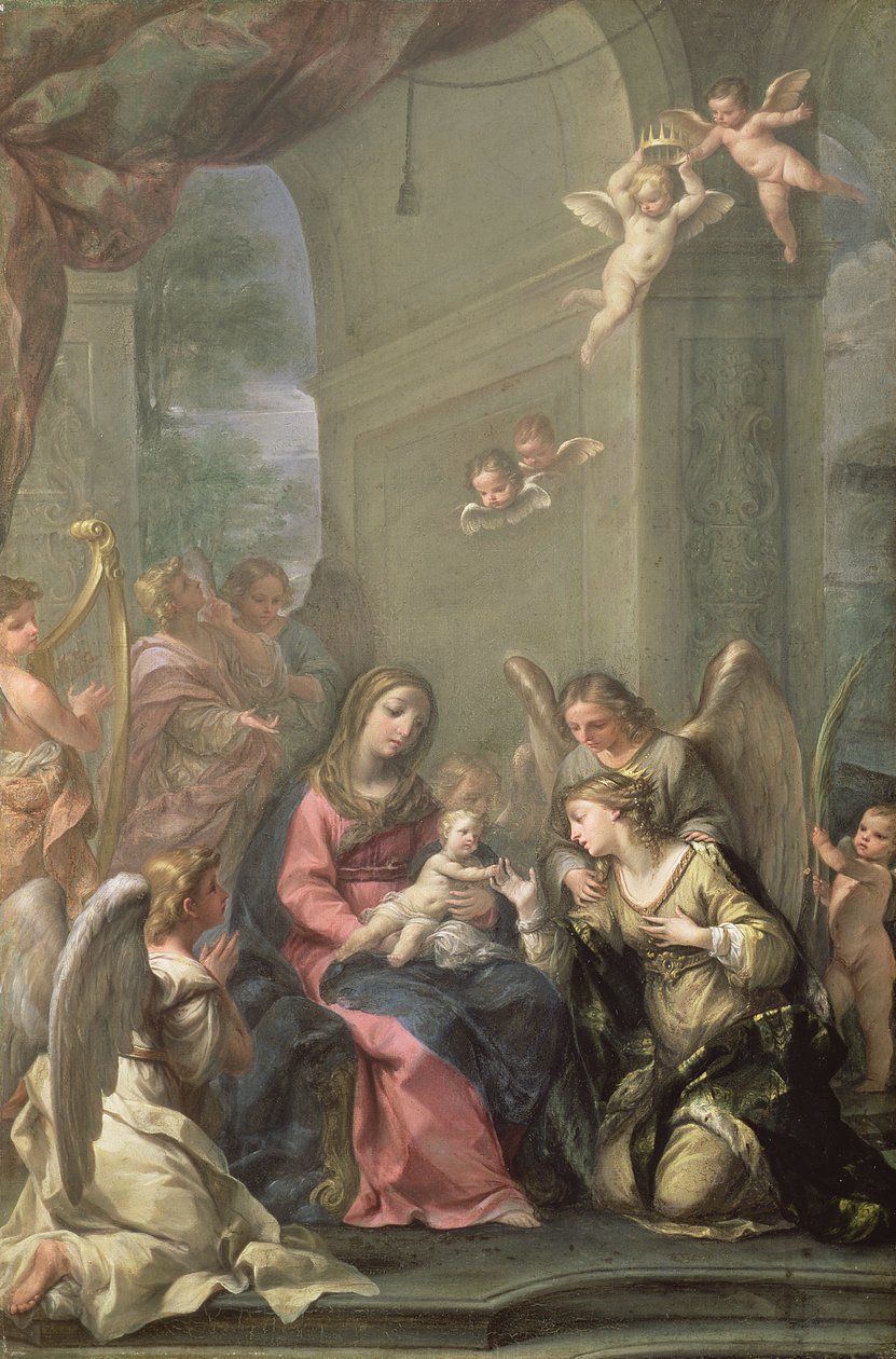 St. Catherines mystiske ægteskab, 1716 af Giovanni Gioseffo da Sole
