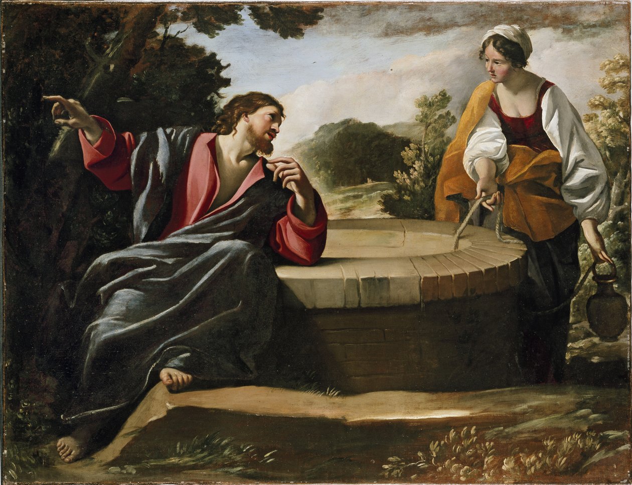 Kristus og kvinden fra Sarnaca, 1600-tallet af Giovanni Lanfranco