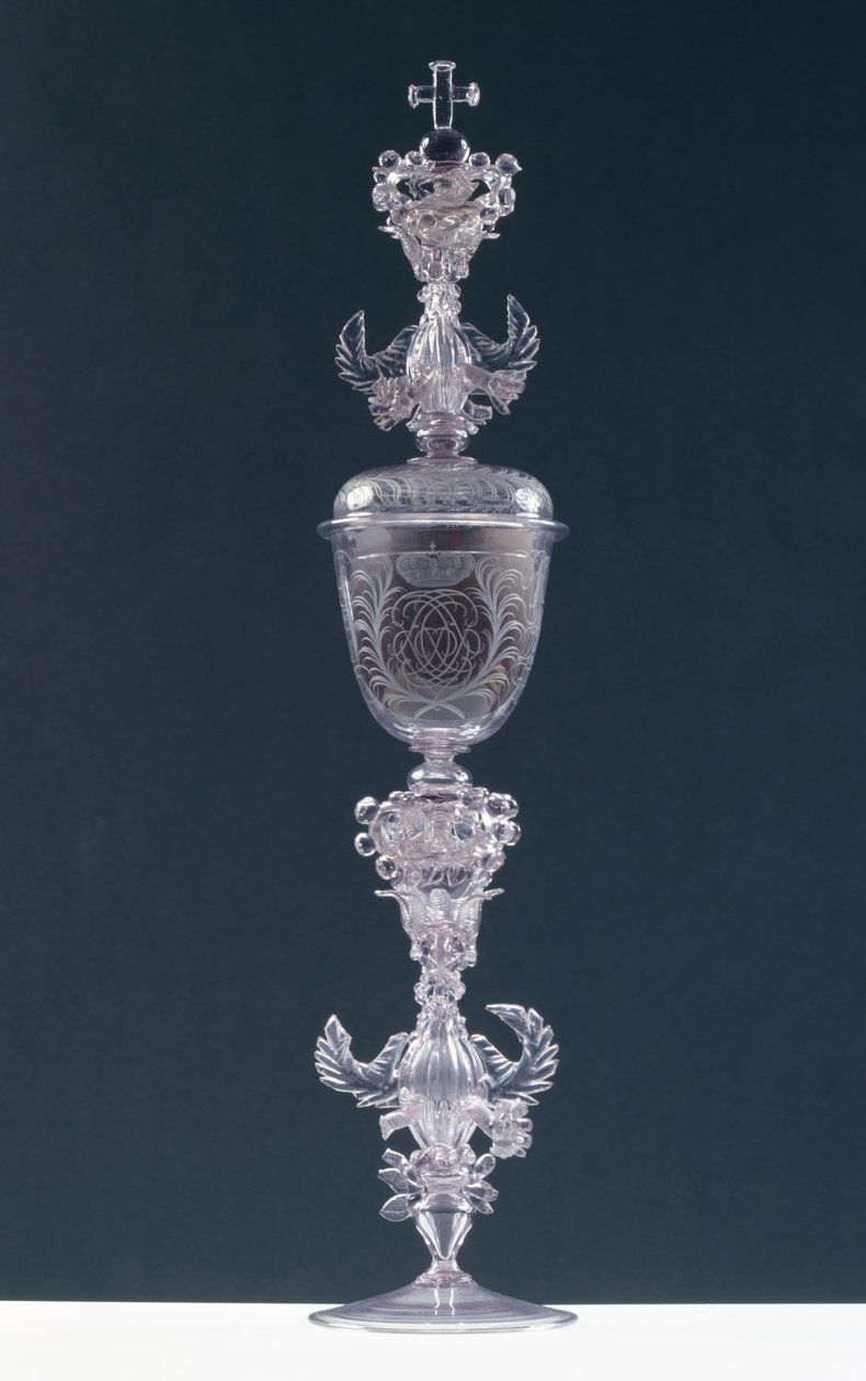 Bæger med låg, graveret med Frederik III