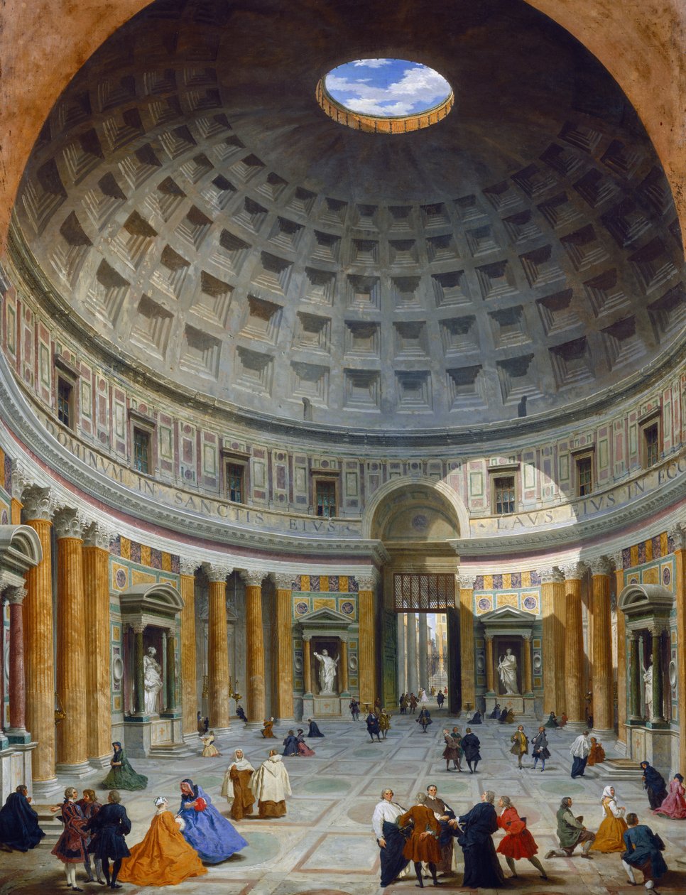 Interiøret i Pantheon, Rom af Giovanni Paolo Pannini
