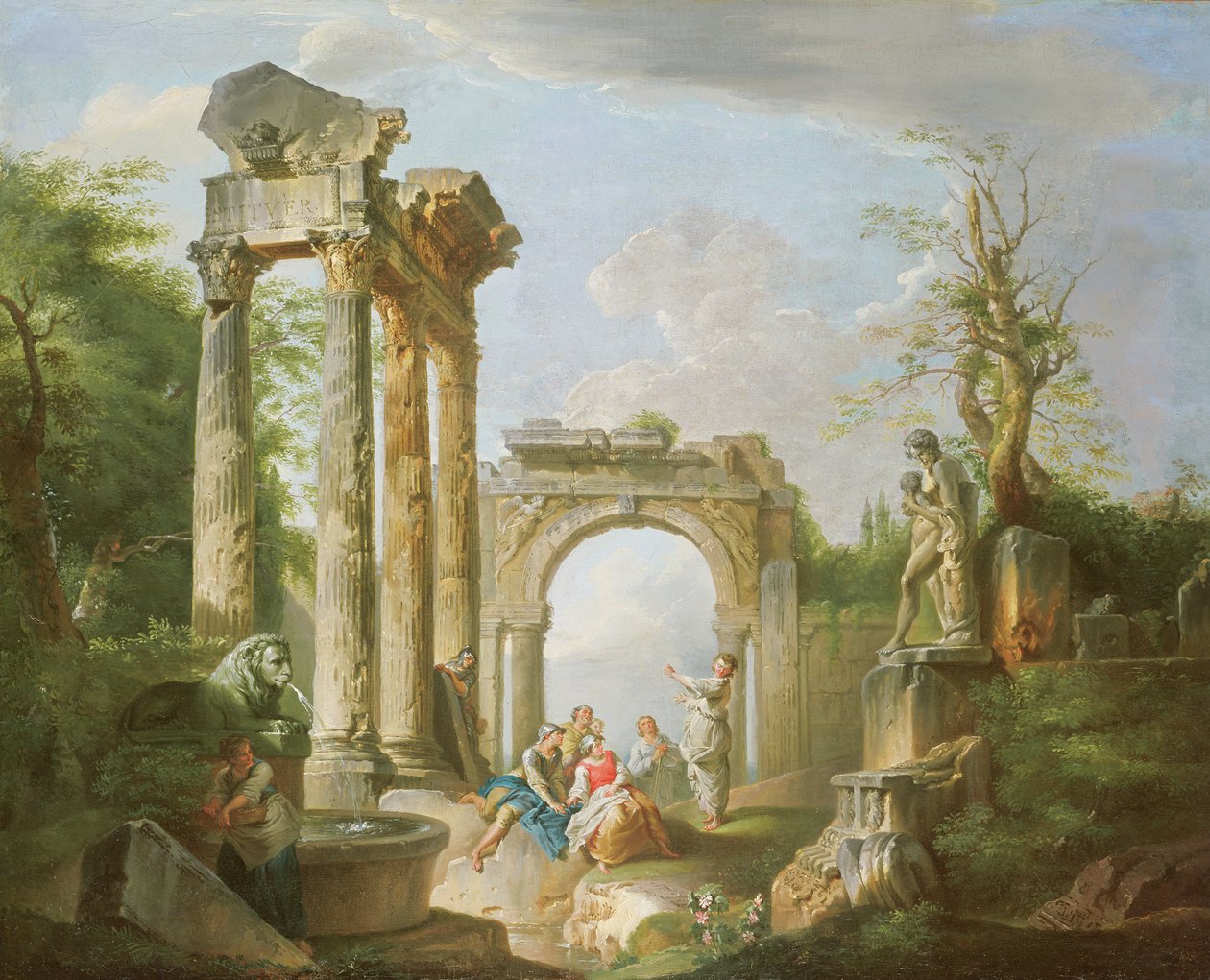 Arkadisk scene, 1700-tallet af Giovanni Paolo Pannini