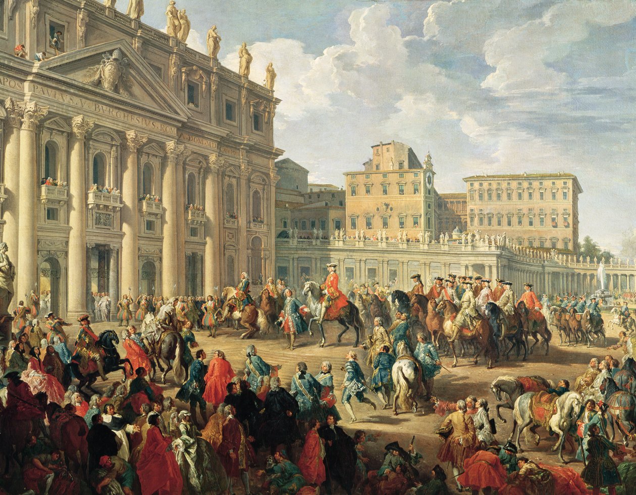 Charles de Bourbon på besøg hos pave Benedikt XIV i Peterskirken, Rom, 1745 af Giovanni Paolo Pannini