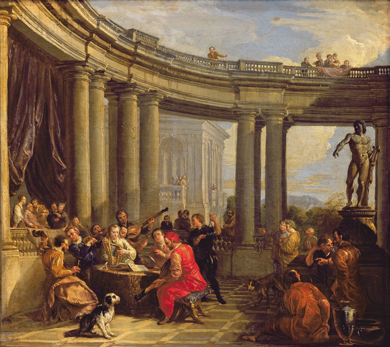 Koncert i et cirkulært galleri, ca. 1718-19 af Giovanni Paolo Pannini