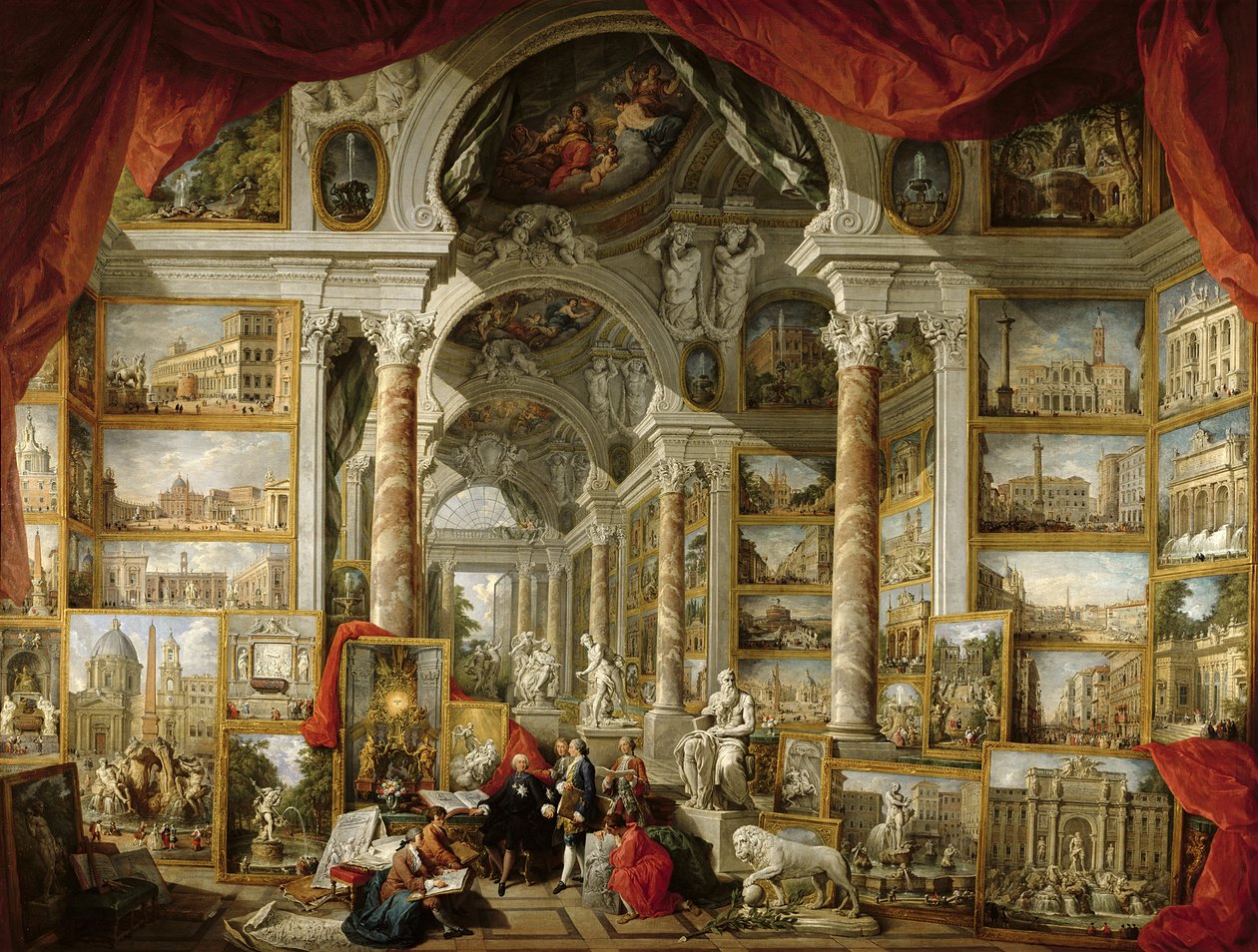 Galleri med udsigt over det moderne Rom, 1759 af Giovanni Paolo Pannini