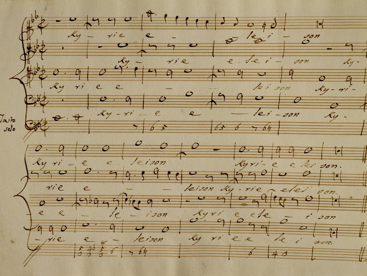 Partitur af Kyrie Eleison fra 