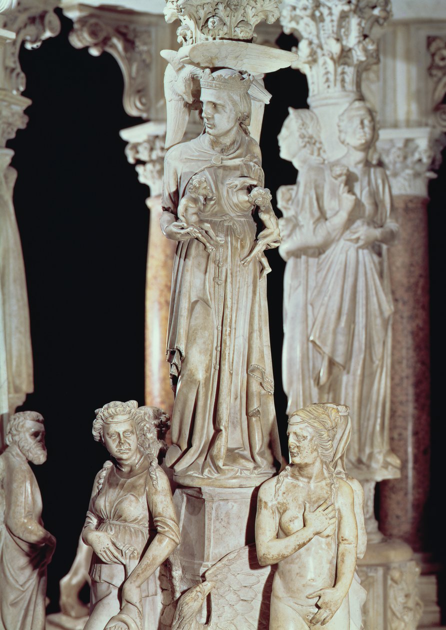 Prædikestol, detalje (marmor) (for detaljer se 124320) af Giovanni Pisano
