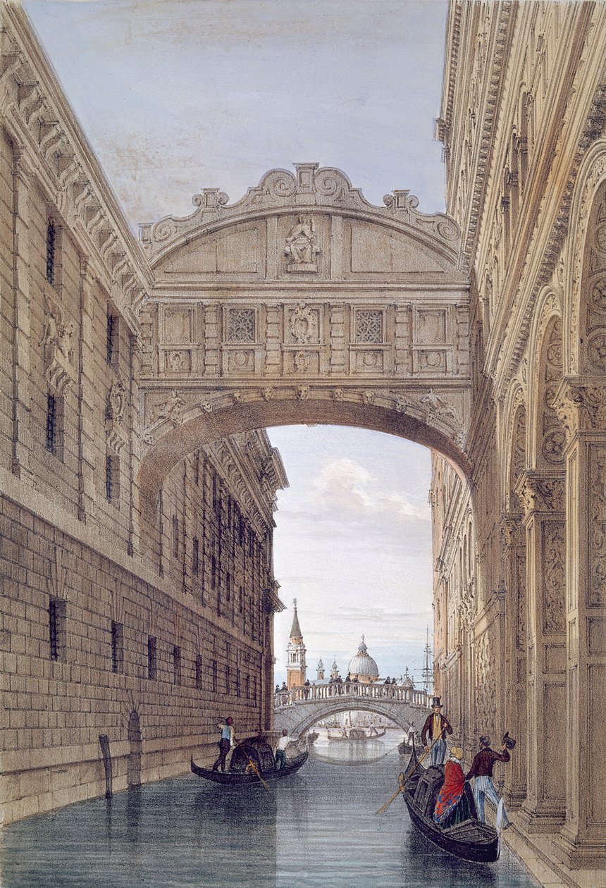 Sukkenes Bro, Venedig, indgraveret af Lefevre af Giovanni Pividor