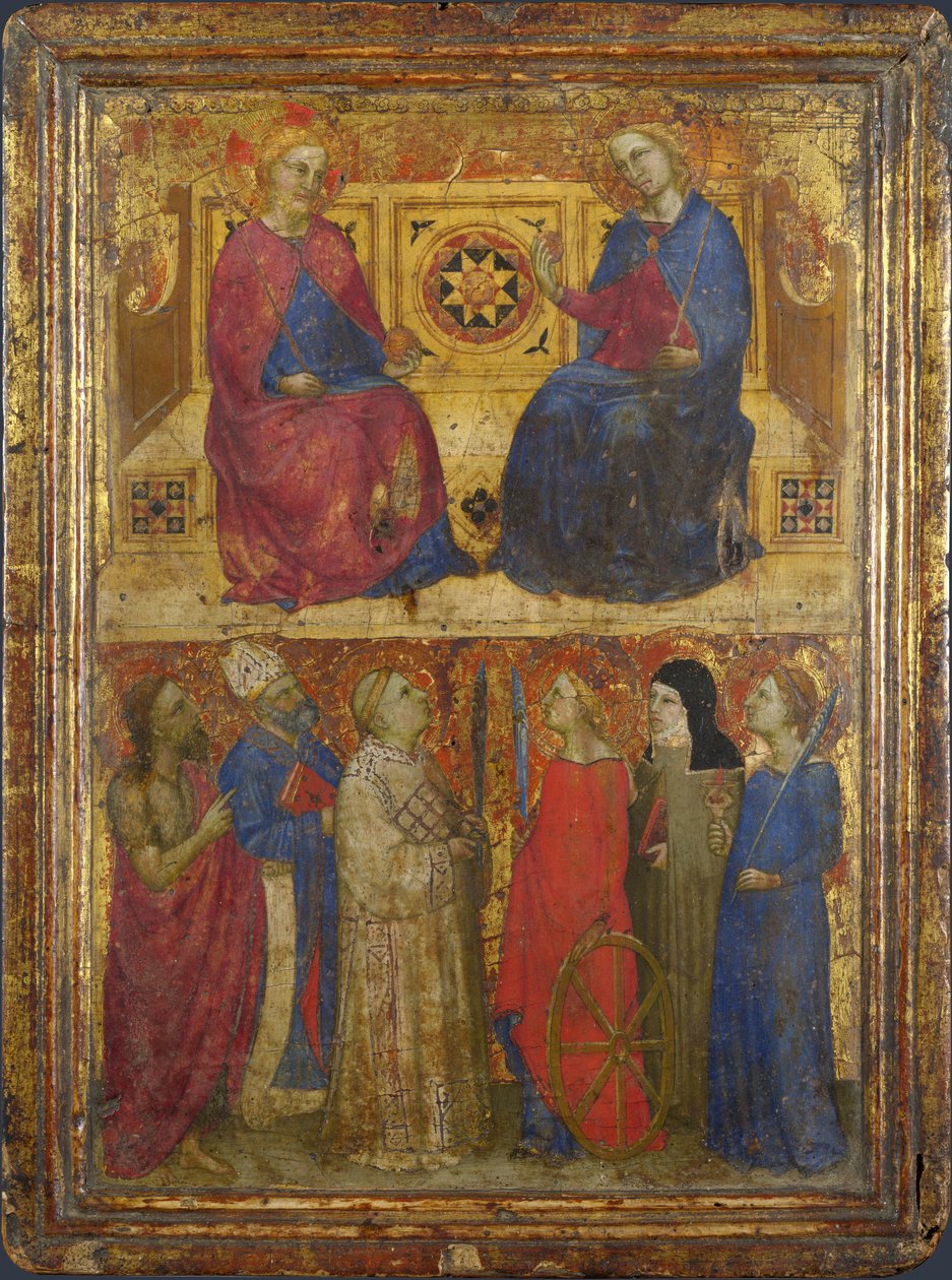Kristus og Jomfruen og seks hellige af Giovanni da Milano