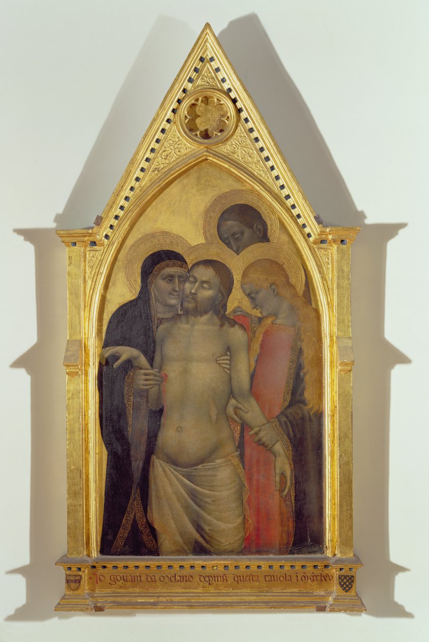 Pieta, 1365 (tempera på panel) af Giovanni da Milano