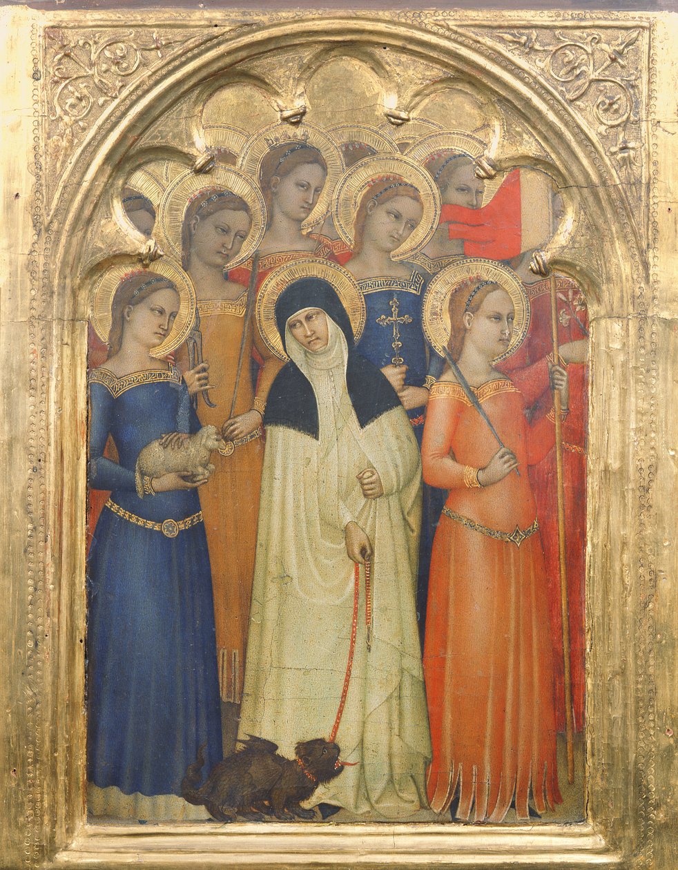 Predella-panel af den hellige Lucia med helgener, 1350-60 (tempera på panel) af Giovanni da Milano