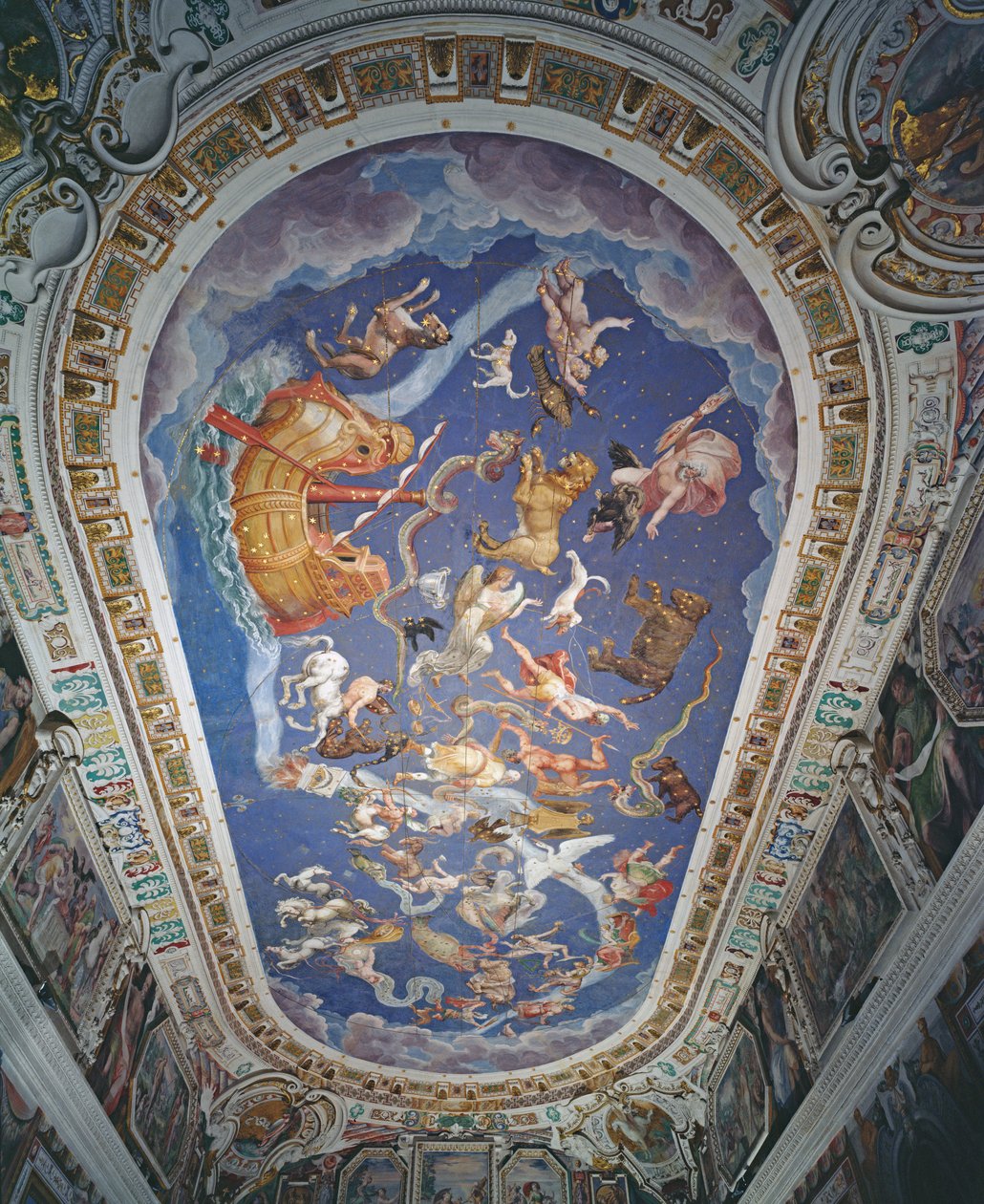 Astrologisk loft, i Sala del Mappamondo af Giovanni de Vecchi