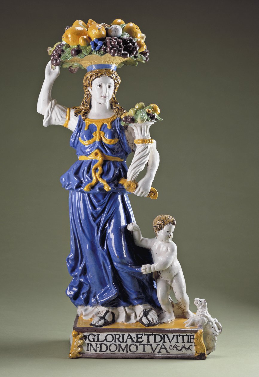 Dovizia (glaseret terracotta) af Giovanni della Robbia