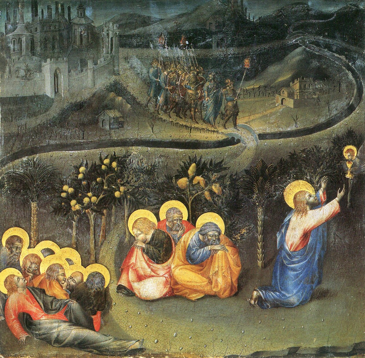 Christus im garten Gethsemane Johannes af Paulus af Giovanni di Paolo